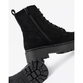 Shelvt Crne ženske čizme s antilop završnom obradom crna 2