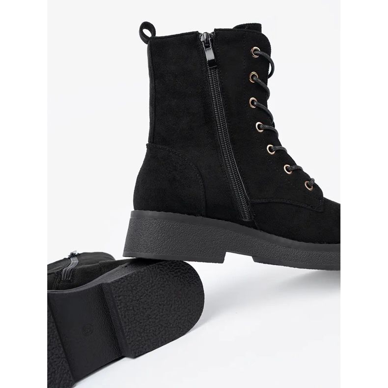 Shelvt Udobni crni radnici na ravnom potplatu crno 2