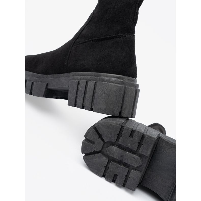 Shelovet ženske crne gležnjače od brušene kože crno 1