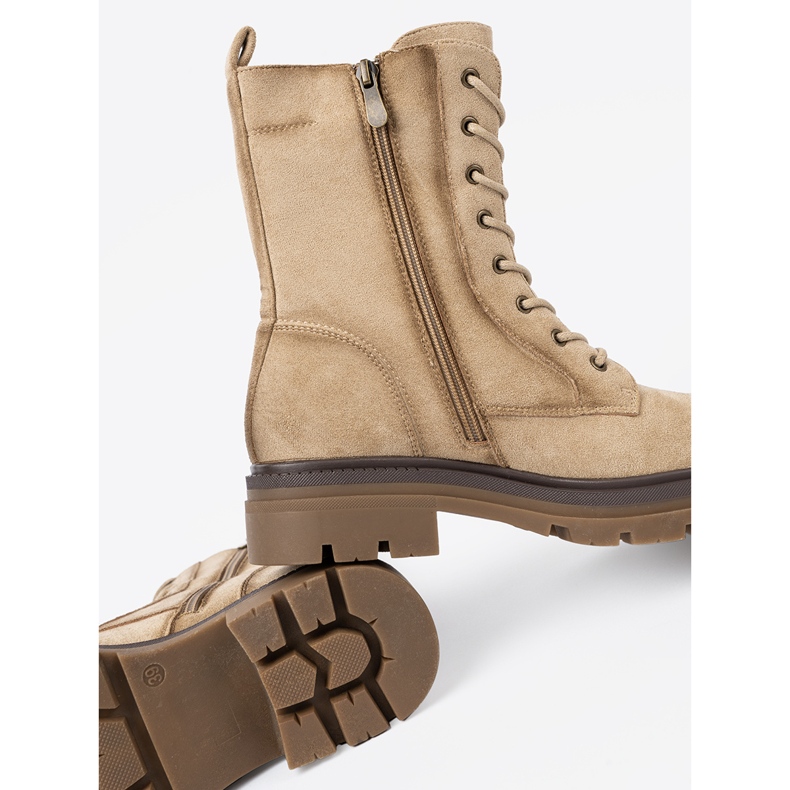 Shelvt Radnici od antilop bež s čvrstim gazom 1