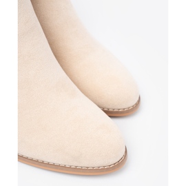 Shelvt Lagane bež čizme na posta s ukrasnom stezaljkom 1