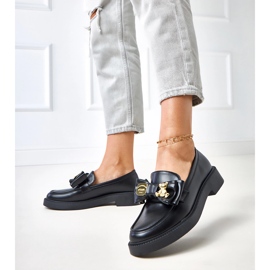 Crni natikači s lukom i Teriwa Teddy Bear crna 2