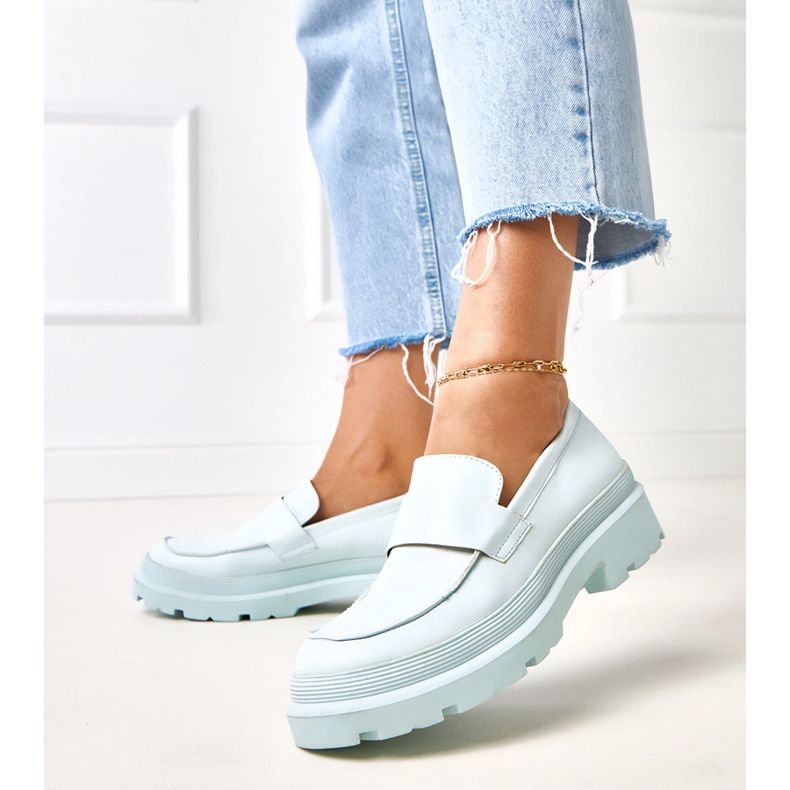 Plavi mokasini izrađeni od eko -leather serafina plava 1