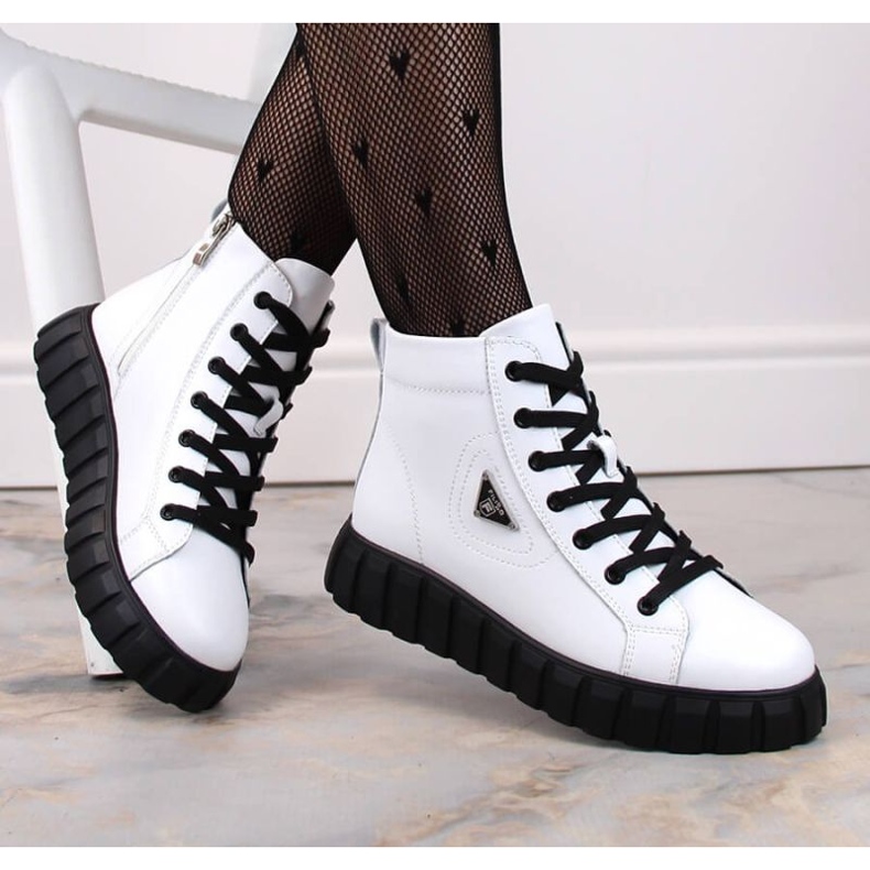 Kožne gležnjače na platformi Filippo W PAW382B, bijele bijela 2