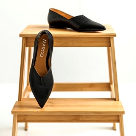 Marco Shoes Crne ženske balerine Marco 1285 s reznim -out crno 2