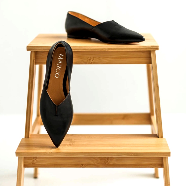 Marco Shoes Crne ženske balerine Marco 1285 s reznim -out crno 2