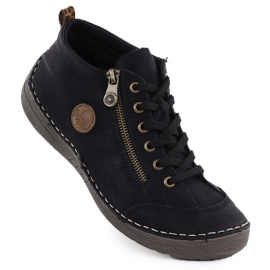 Ženske udobne crne čizme Black Rieker 52514-00 1