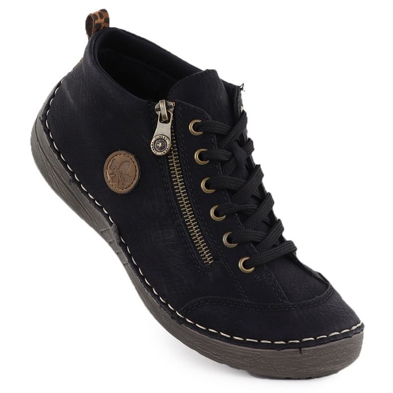 Ženske udobne crne čizme Black Rieker 52514-00 1
