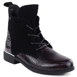 Kožna lakirana antilop žena izolirana tamno smeđa filippo dbt4749 1