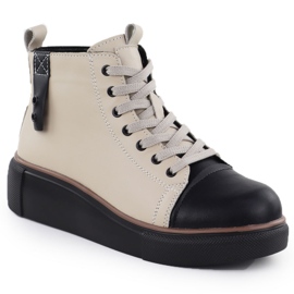 T.Sokolski Ženske kožne čizme izolirane bež. Sokolski Z24-218 1