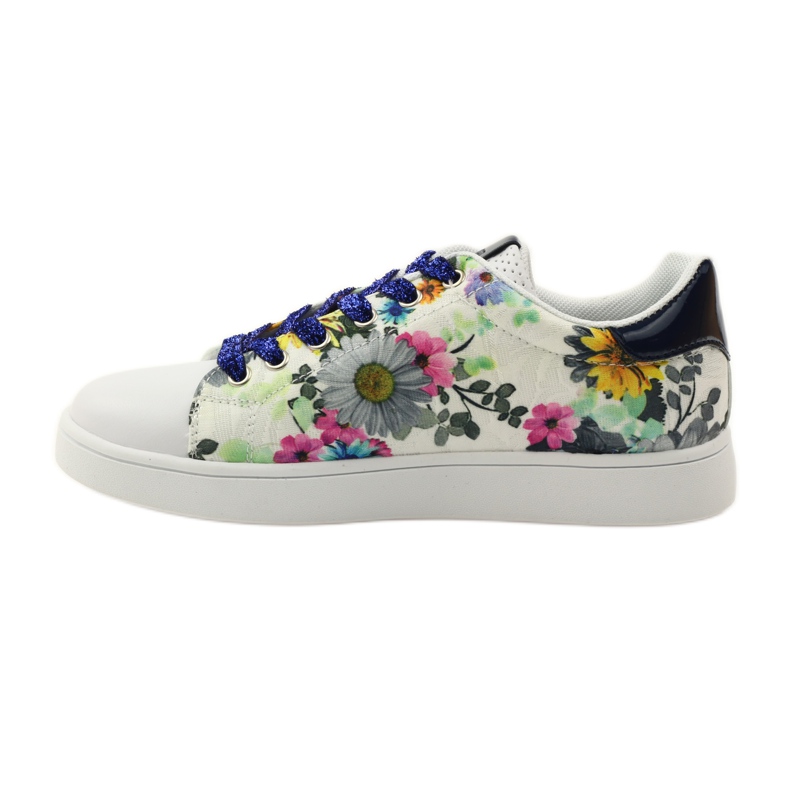 American Club Cvjetne američke tenisice s kožnim umetkom tamnoplava ružičasta bijela 2