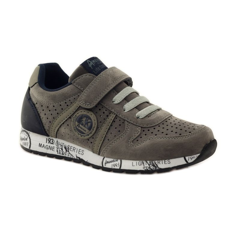 American Club Probušena američka sportska kožna podloga tamnoplava siva 1