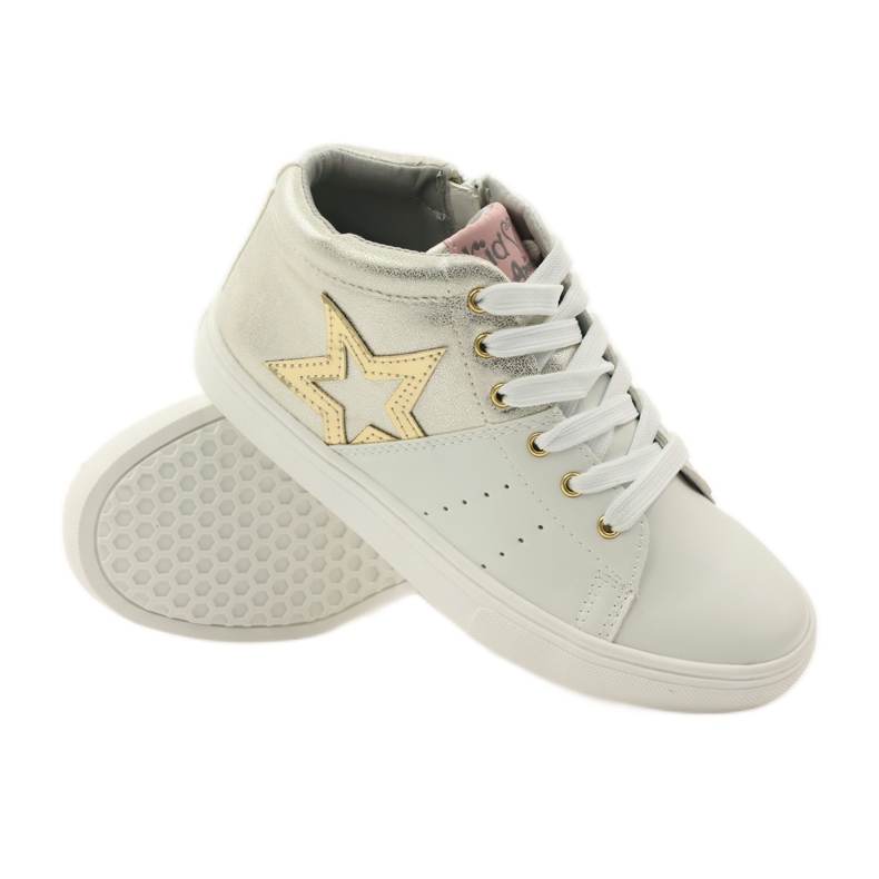 American Club Atletske američke gležnjače s kožnim uloškom žuta boja bijela 3