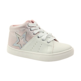 American Club Američke sportske gležnjače s kožnim uloškom ružičasta siva bijela 1