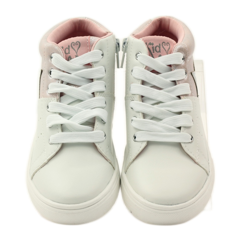 American Club Američke sportske gležnjače s kožnim uloškom ružičasta siva bijela 4