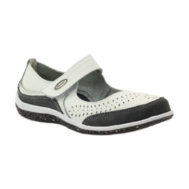 Filippo Kožne ženske balerine Vinceza bijela siva 1