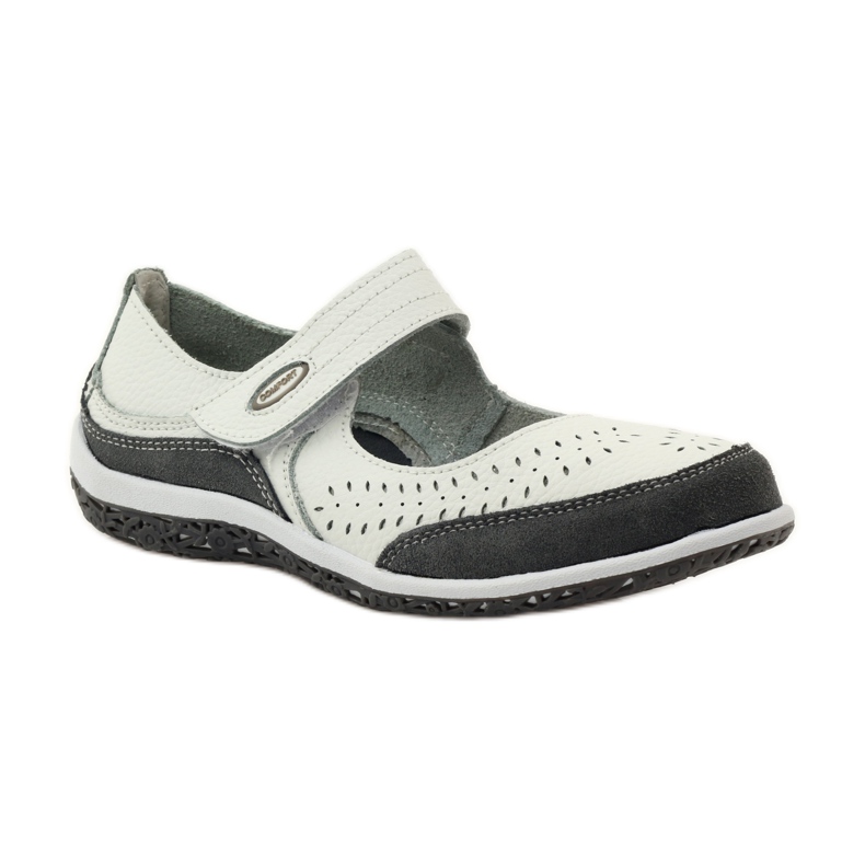 Filippo Kožne ženske balerine Vinceza bijela siva 1