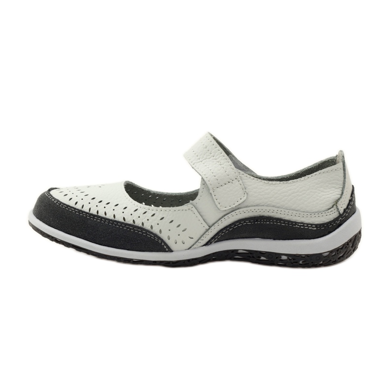 Filippo Kožne ženske balerine Vinceza bijela siva 2