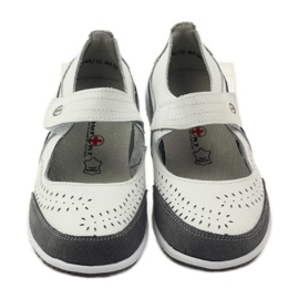 Filippo Kožne ženske balerine Vinceza bijela siva 4