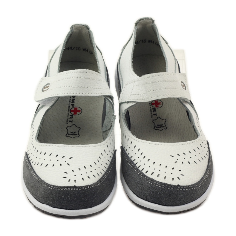 Filippo Kožne ženske balerine Vinceza bijela siva 4