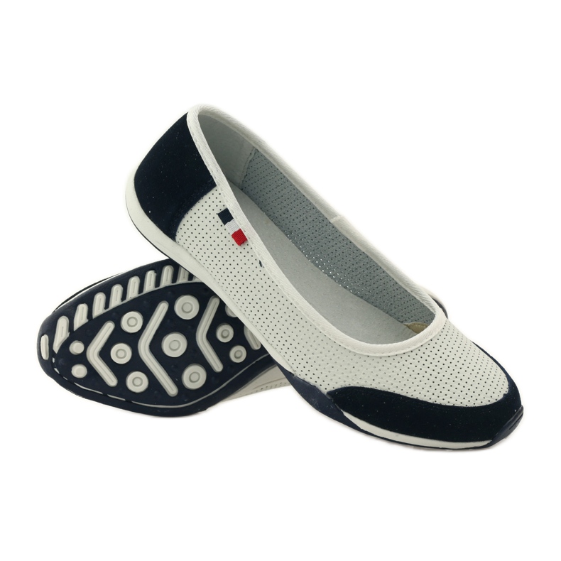 Kožne ženske balerinke Filippo bijele boje bijela mornarsko plava 3