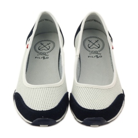 Kožne ženske balerinke Filippo bijele boje bijela mornarsko plava 4