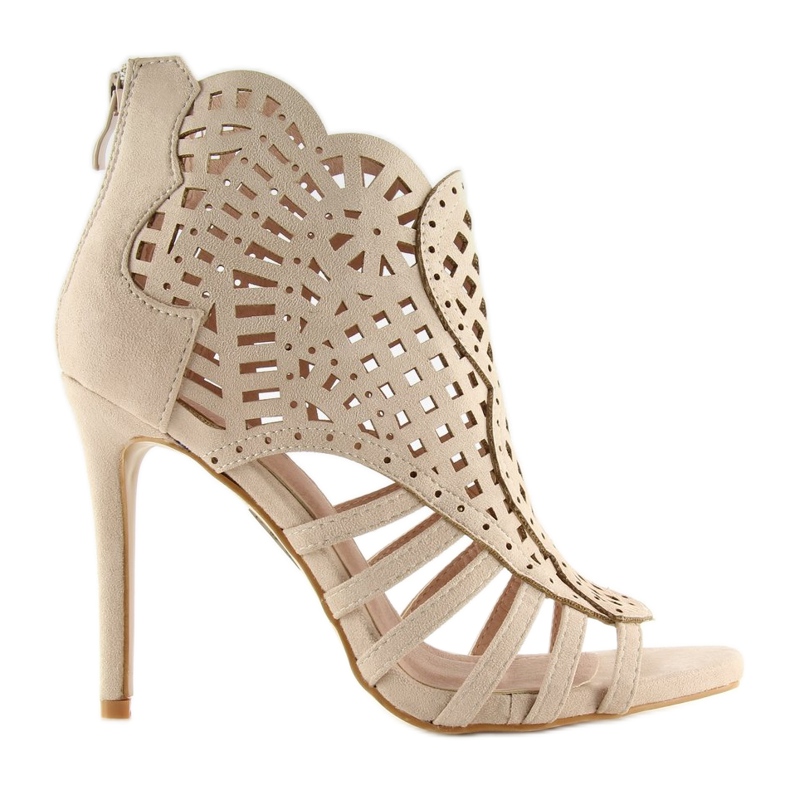 Otvorene bež čizme otvorenih prstiju M286 Bež 1