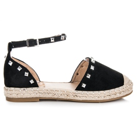 Nio Nio Ravne sandale espadrile crno 1