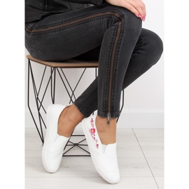 Sliponi s nježnim bijelim vezom g1204a Bijeli bijela 2