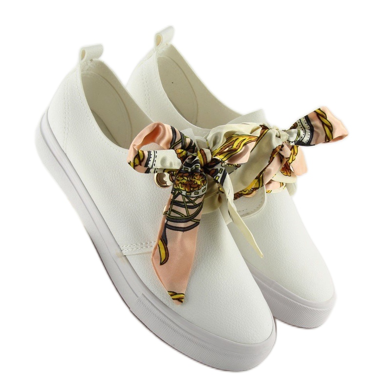 Tenisice na vezice s bijelom vrpcom bijela 2