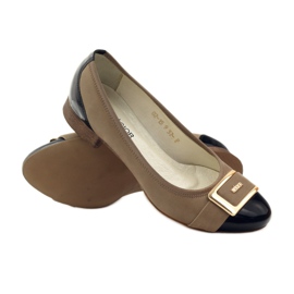 Neścior Pumpe s bež kopčom žuta boja smeđa crna 3