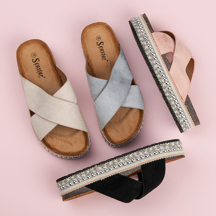 Seastar Antilop papuče na platformi crno 1