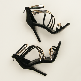 Vinceza Crne sandale na visoku petu crna 1