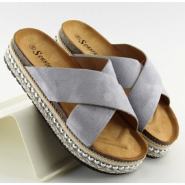 Siva Ženske sive papuče CK15P sive 2