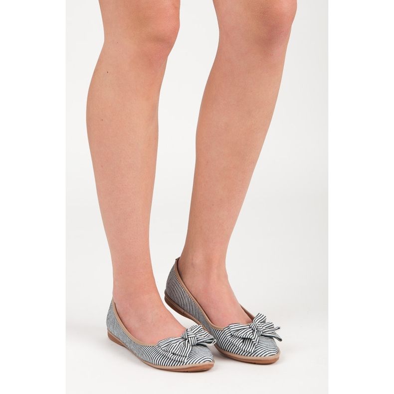 Seastar Rebraste balerinke s mašnom crna 1