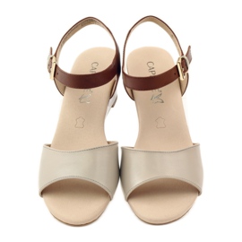 Ženske cipele Caprice kožne sandale 28213 smeđa 4