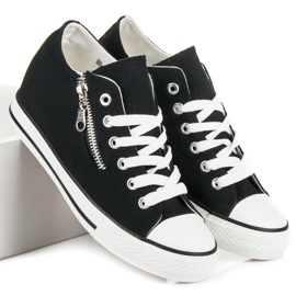 Kayla Vezane tenisice na klin crna 1