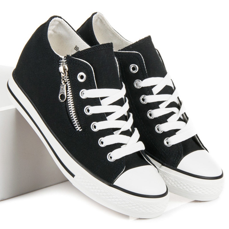 Kayla Vezane tenisice na klin crna 1