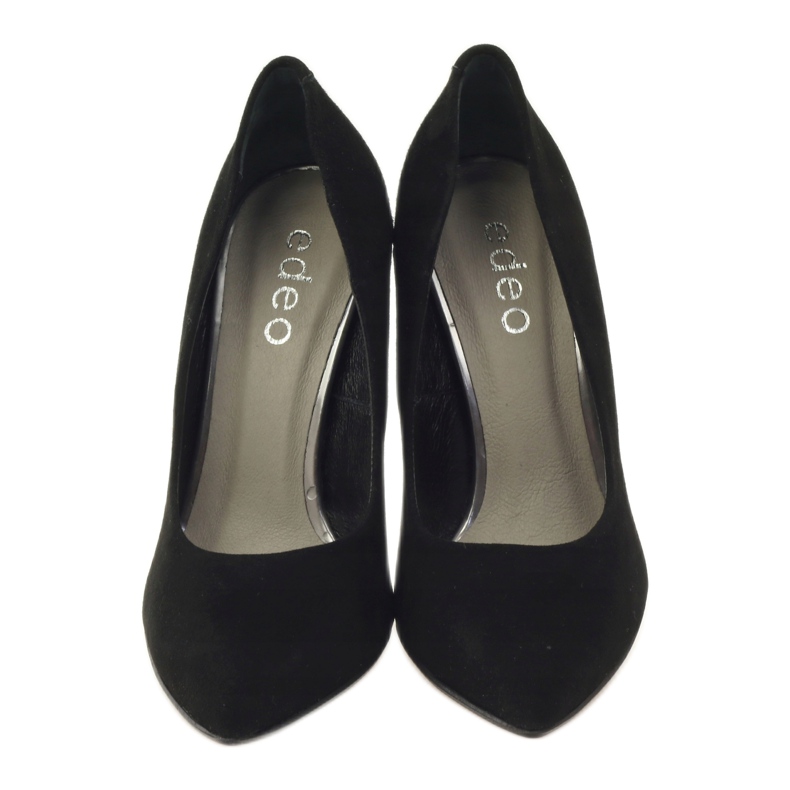 Edeo Kožne cipele na visoku petu 3162 crne crno 4