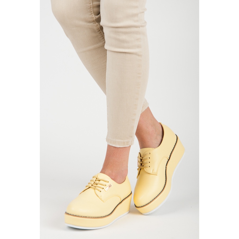 Vices Vezane cipele na klin poroci žuta boja 2