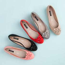 Vices Ženske balerinke s cvijećem crno 2