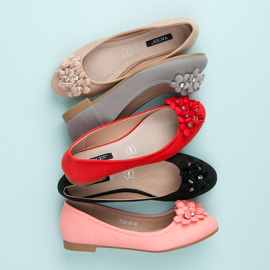 Vices Ženske balerinke s cvijećem crno 1