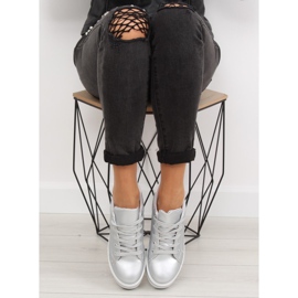 Srebrne NB183P Srebrne tenisice na visokom potplatu siva 2