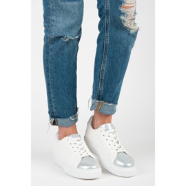 Vezane tenisice sa zmijskim printom bijela siva 1