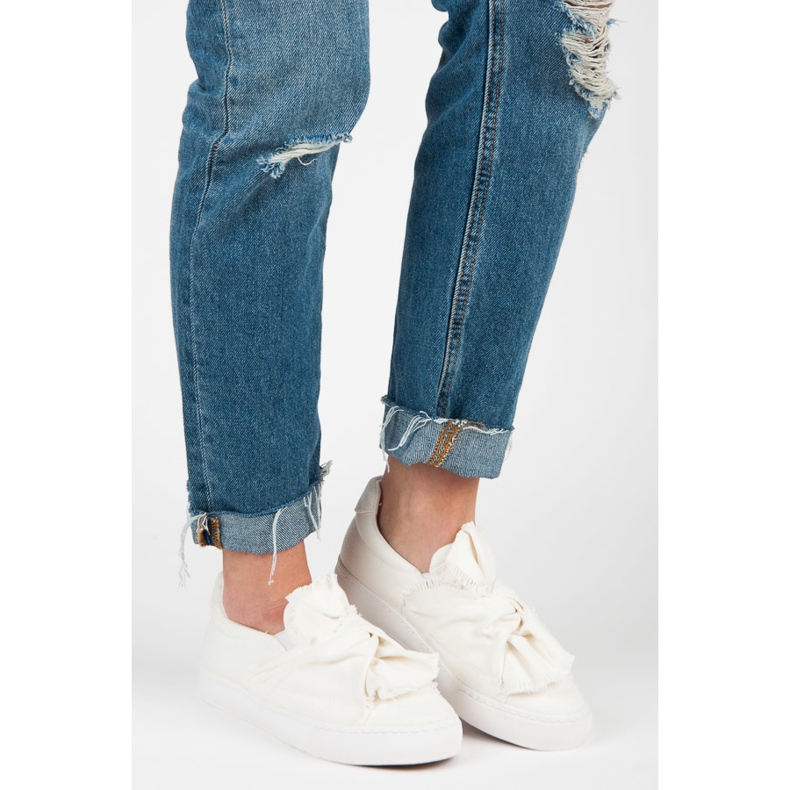 Slip-on tenisice s mašnom bijela 2