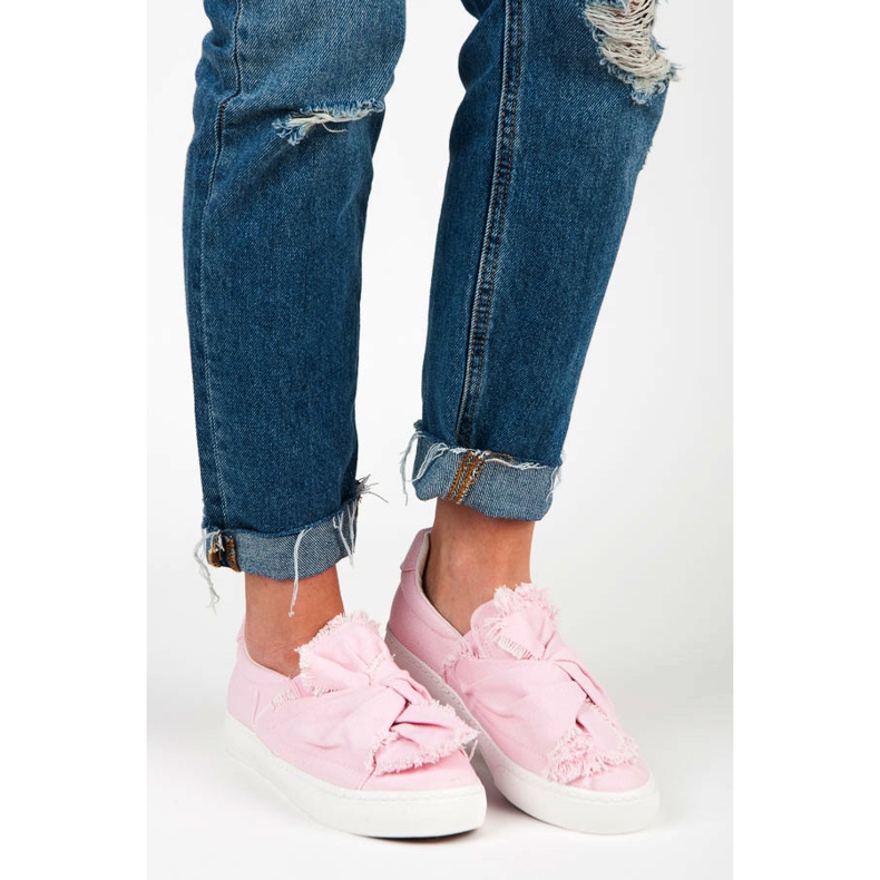 Slip-on tenisice s mašnom ružičasta 2
