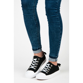 Crne tenisice s mašnom crno 1