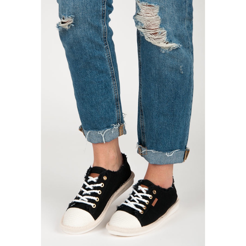 Seastar Espadrile na vezanje crna 1