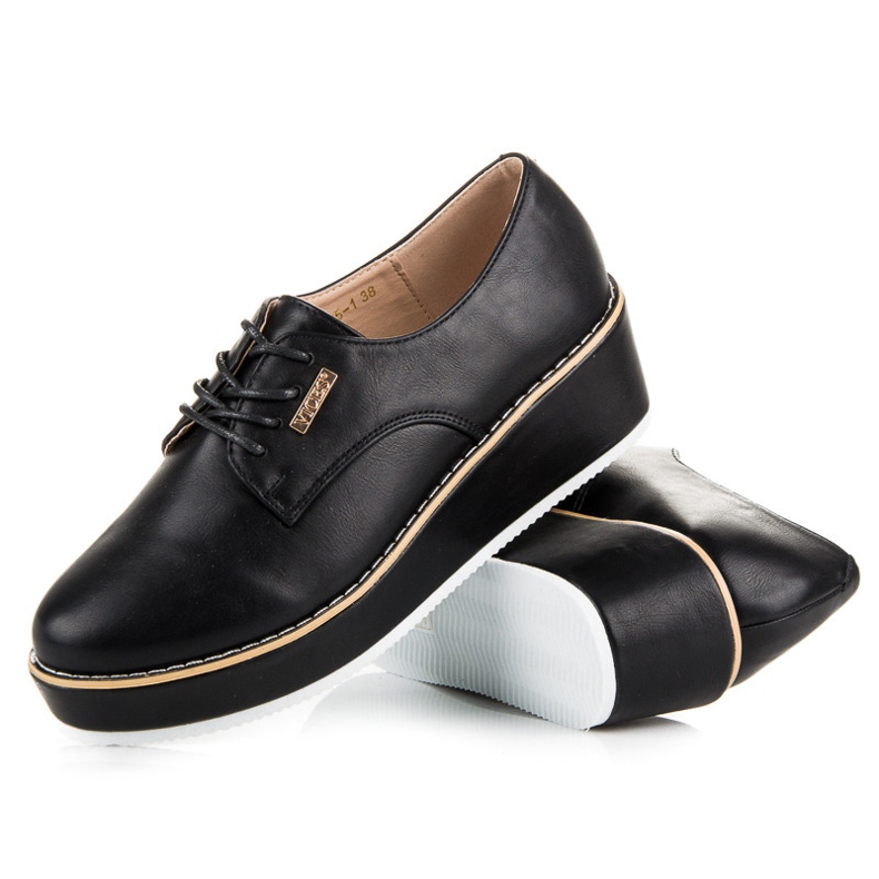 Vices Vezane cipele na klin poroci crno 2