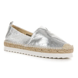 Srebrne slip-on espadrile siva 1